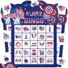 Leezead 4th of July Bingo Game Cards, 24 Players Patriotic Bingo Cards Independence Day Game for School Classroom Family Activities Patriotic Party Favors Supplies view 1