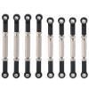 Bnineteenteam Metal Steering Servo Linkage Arm Tie Rod Ends Connector, Novel Design Lightweight Upgraded Texture Easy Install, for WPL MN Feiyu Remote Control Car (Black view 1