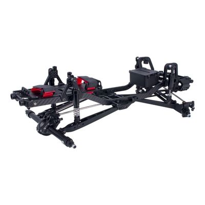 1/10 Scale CNC Metal Chassis Kit for RC Track Vehicle SCX10 II III Pro Capra TRX4 Twin I-Beam 2WD Pre-Runner Upgrade DIY Parts (Black)