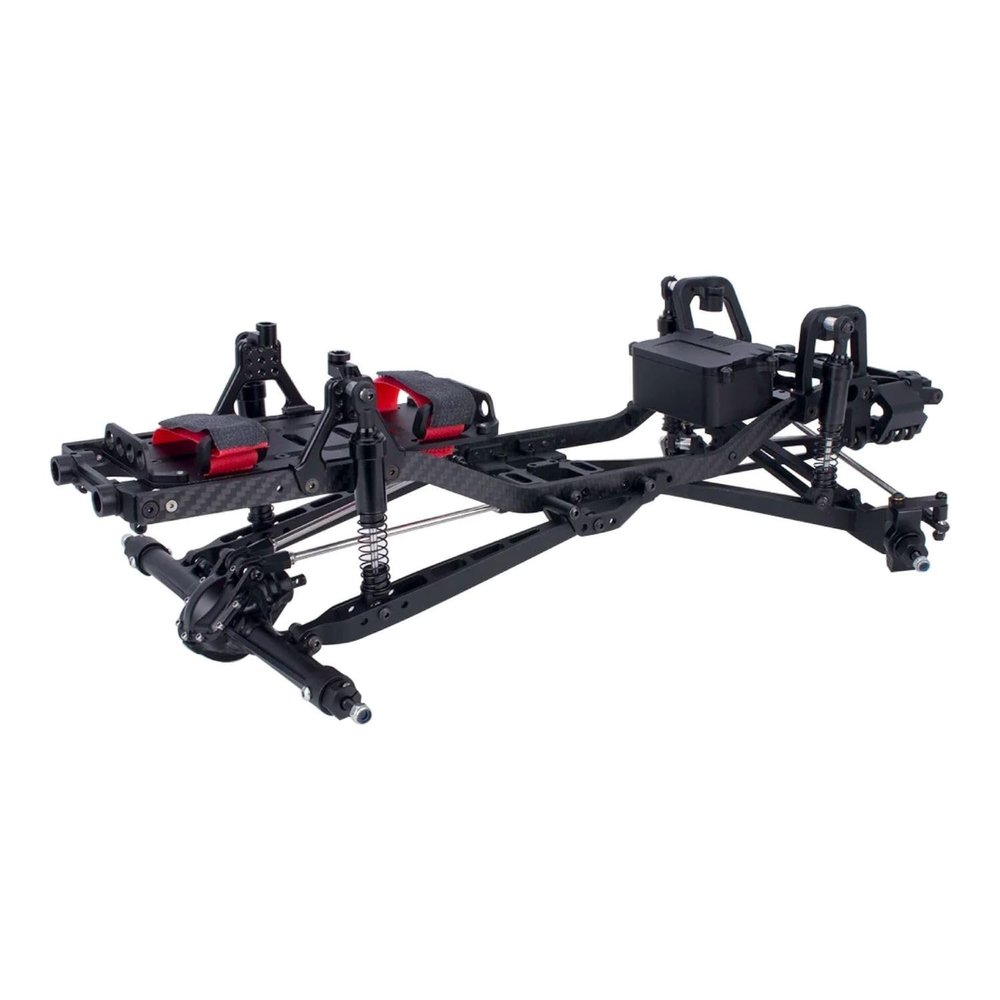 1/10 Scale CNC Metal Chassis Kit for RC Track Vehicle SCX10 II III Pro Capra TRX4 Twin I-Beam 2WD Pre-Runner Upgrade DIY Parts (Black)