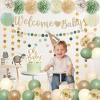 Sage Green Baby Shower Decorations Gender Neutral Baby Shower Decorations Welcome Baby Banner Sage Green Balloons Paper Lanterns Pom Poms Flowers Tablecloth Tassels Mom to Be Sash Dad to Be Pin view 4