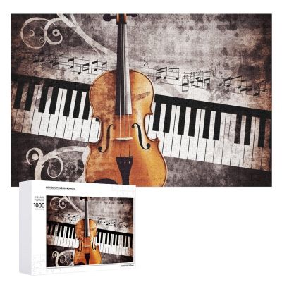 1000 PCS Jigsaw Puzzles Piano Violin Music Notes Puzzles Personalized Puzzle for Adults Wooden Puzzle Custom Puzzles from Photos Picture Puzzle Classic Jigsaw Puzzle for Wedding Birthday Valentine's