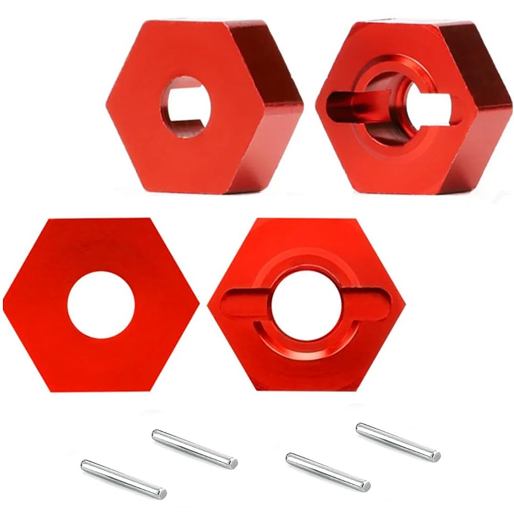 Aluminum 14mm Wheel hex Upgrade Parts for 1/10 Arrma Gorgon Granite Senton Vorteks 1/8 Infraction,Replacement of #AR310779#ARAC9442 AR310871(Red)