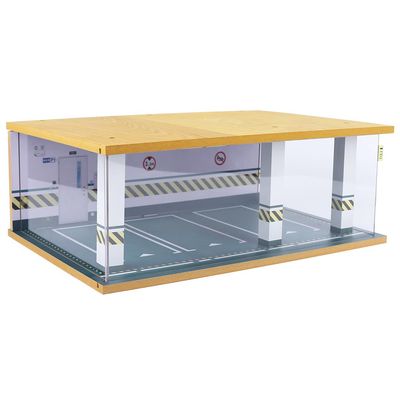 1/24 Scale Die-cast Car Garage Display Case with Clear Acrylic Cover and LED Lighting fits 3 pcs of 1:24 Simulation Cars(3 Parking)