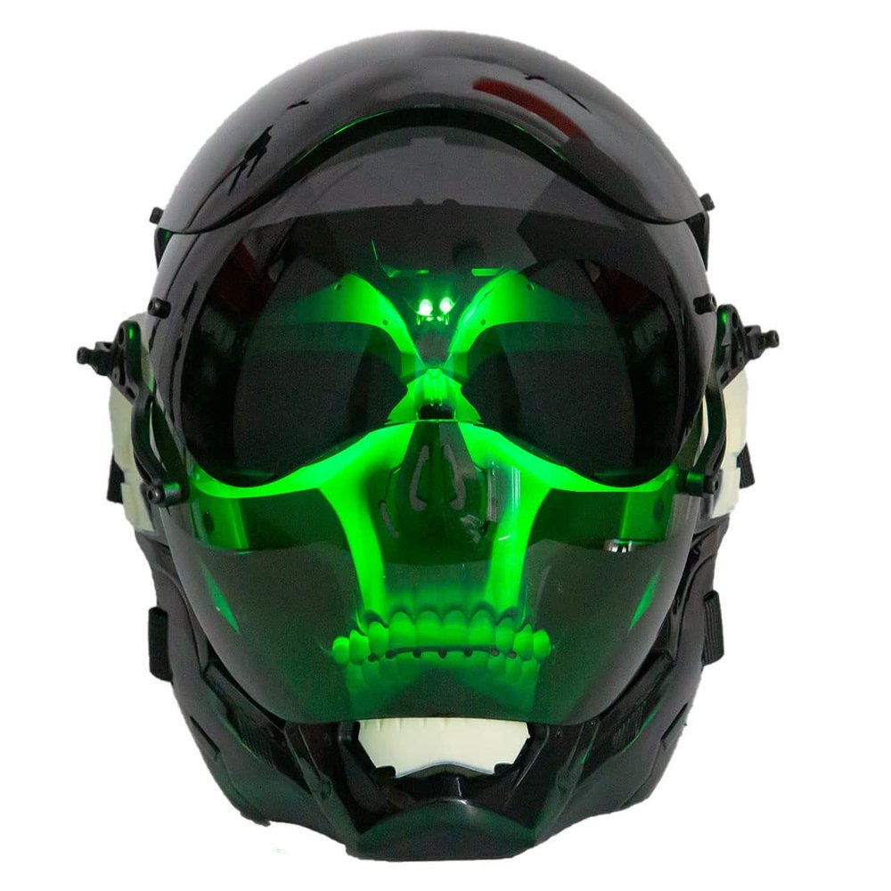 XURUYI Robot Punk Cosplay Helmet Prop Costume/Display Only Not for Motorcycle Use Halloween Mech Mask Party Role Play (Green)