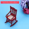 1:12 Dollhouse Rocking Chair, Wooden Rocking Chair Toys, Miniature Wooden Chair Doll Rocking Chair for Dolls House Accessories (2#) view 4
