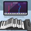 88 Keys Roll Up Piano, Portable Rechargeable Hand Roll Piano Keyboard, 128 Rhythms, 128 Tones, Roll Out Keyboard Piano for Kids and Beginners view 2