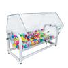 30x18.5x20.5" Large Clear Acrylic Raffle Drum with White Metal Stand, Lucky Draw Ticket Box for Lottery Games, 800 Pingpong Ball Capacity, Easy Assembly Video in Description 119569-NEW-NF view 1