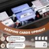 Emfogo Trading Card Display, 3-Tier Card Display Case with Custom Drawer, Wood Graded Card Display with Card Supporters and Dividers, Sports Card Display Case for Card Game Collection (Black) view 4