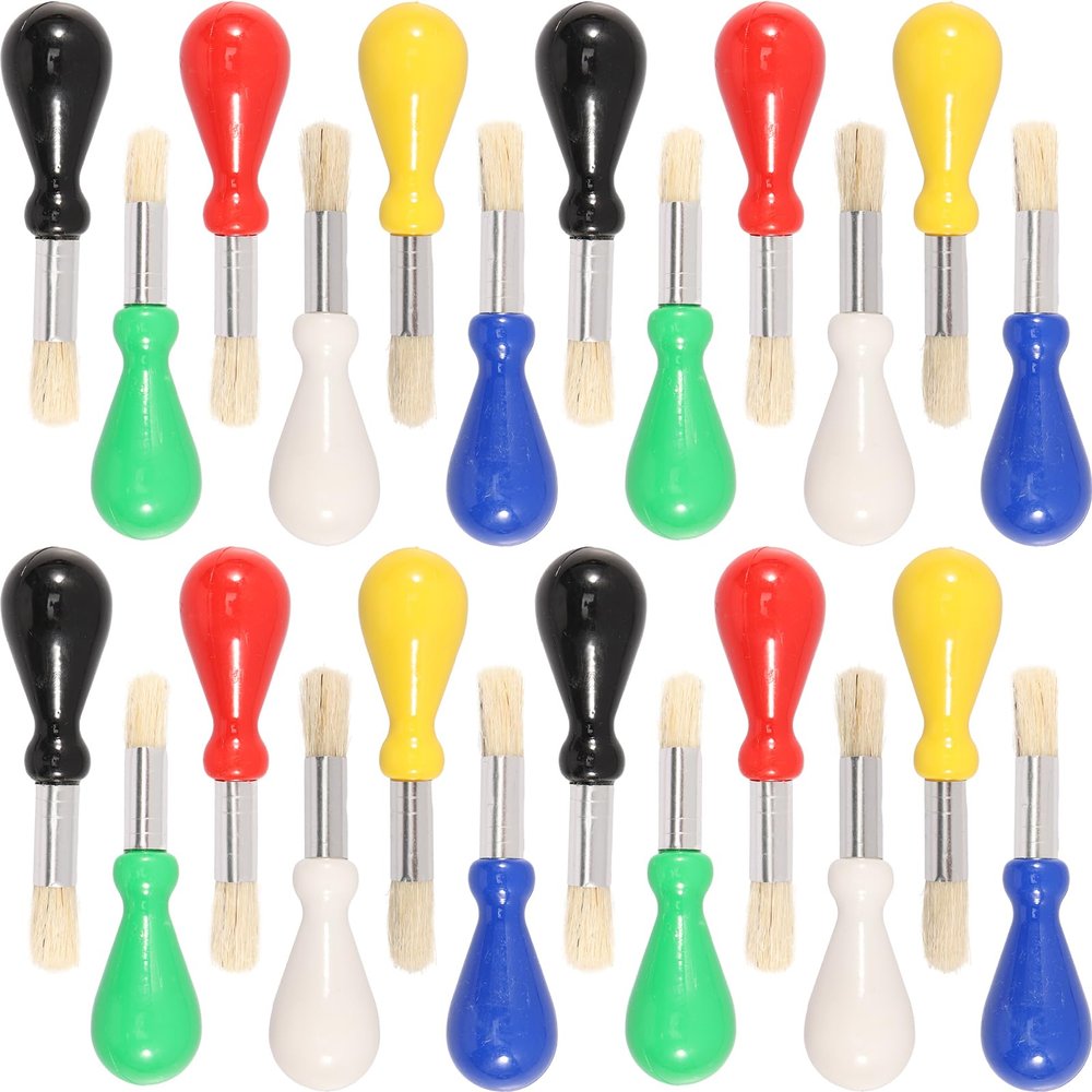 24 Pcs Kids Paint Brushes Washable Toddler Paint Brushes Jumbo Preschool Paint Brushes with Easy to Hold Handles Grip Toddler Tempera Paint Brushes for Kids Painting Poster, 4 Color