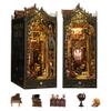 DIY Dollhouse Booknook, Book Nook Miniature Kit for Bookshelf Insert Decor Crafts for Adults and Teens, 3D Wooden Puzzle Bookends with Sensor Led Light (William Castle) view 1