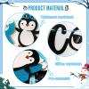 Penguin Themed Birthday Banner, Pre-strung Winter Birthday Party Decor, Waddle Over for a Cool Birthday, Winter Baby Shower Party Decor, Blue and Black Glitter view 3