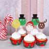 24 Pack Christmas Cupcake Toppers -AntlerDisco BallSanta's HatPicks Merry Christmas Theme Holiday Baby Shower Birthday Party Cake Decorations Supplies view 2