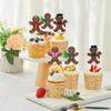 Cyodoos 24PCS Christmas Gingerbread Man Cupcake Toppers Picks Xmas Holiday Cupcake Picks Merry Christmas Theme Holiday Baby Shower Birthday Party Cake Decorations Supplies view 2