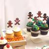 Cyodoos 24PCS Christmas Gingerbread Man Cupcake Toppers Picks Xmas Holiday Cupcake Picks Merry Christmas Theme Holiday Baby Shower Birthday Party Cake Decorations Supplies view 3