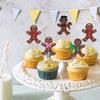Cyodoos 24PCS Christmas Gingerbread Man Cupcake Toppers Picks Xmas Holiday Cupcake Picks Merry Christmas Theme Holiday Baby Shower Birthday Party Cake Decorations Supplies view 4