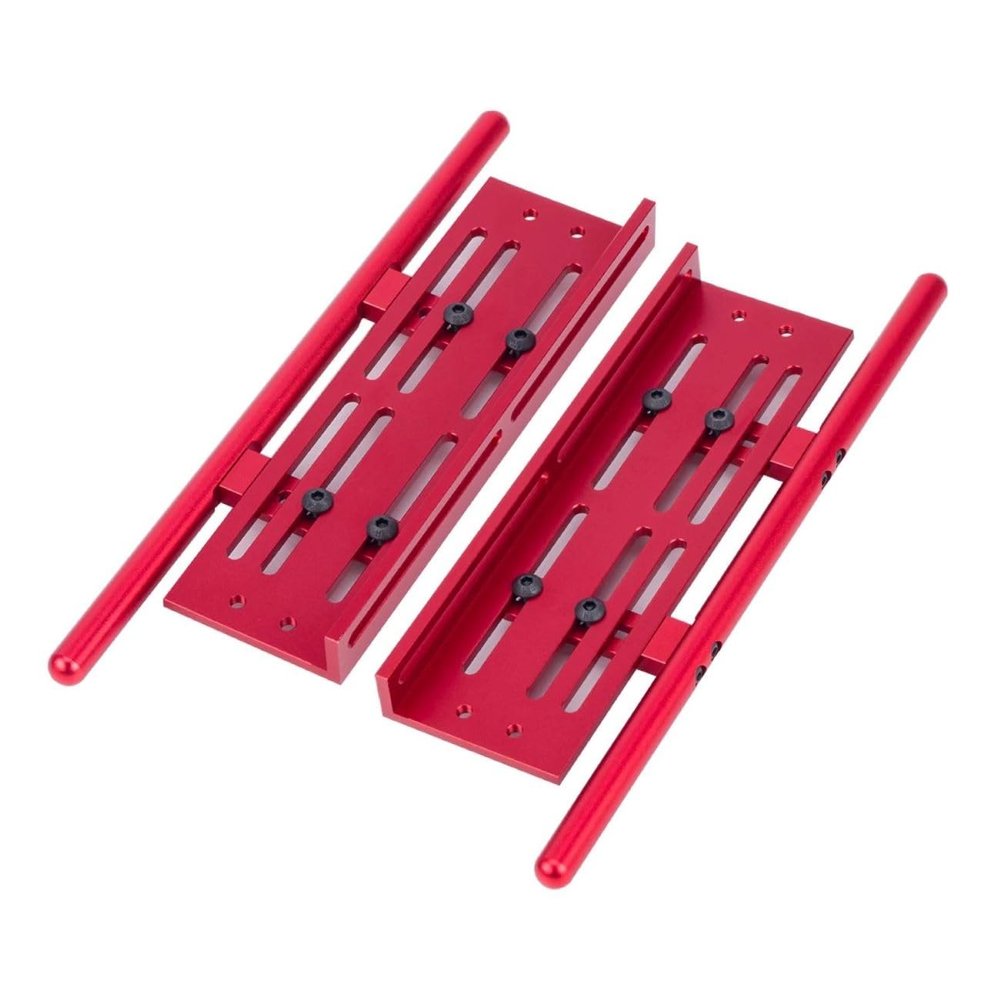 Aluminum Rock Side Sliders Plate Adjustable for 1/8 1/10 RC Crawler Car SCX10 II 90046 Wrangler TRX4 YiKong CC01 TF2 Gen8 Parts (Red)