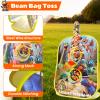 RaboSky 4-in-1 Dinosaur Bean Bag Toss Game for Kids Ages 3-5 4-8, Big Birthday Party Gifts & Fun Outdoor Activities for Boys, Toddlers with 6 Fruit Beanbags, 6 Rings, 6 Sticky Balls & 2 Axes view 3