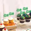 24 Pack Christmas Cupcake Toppers - Merry Christmas & Holiday Cupcake Picks - Boy Girl Baby Shower Birthday Party Cake Decorations - Green view 2