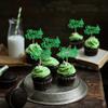 24 Pack Christmas Cupcake Toppers - Merry Christmas & Holiday Cupcake Picks - Boy Girl Baby Shower Birthday Party Cake Decorations - Green view 3