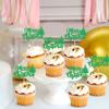 24 Pack Christmas Cupcake Toppers - Merry Christmas & Holiday Cupcake Picks - Boy Girl Baby Shower Birthday Party Cake Decorations - Green view 4