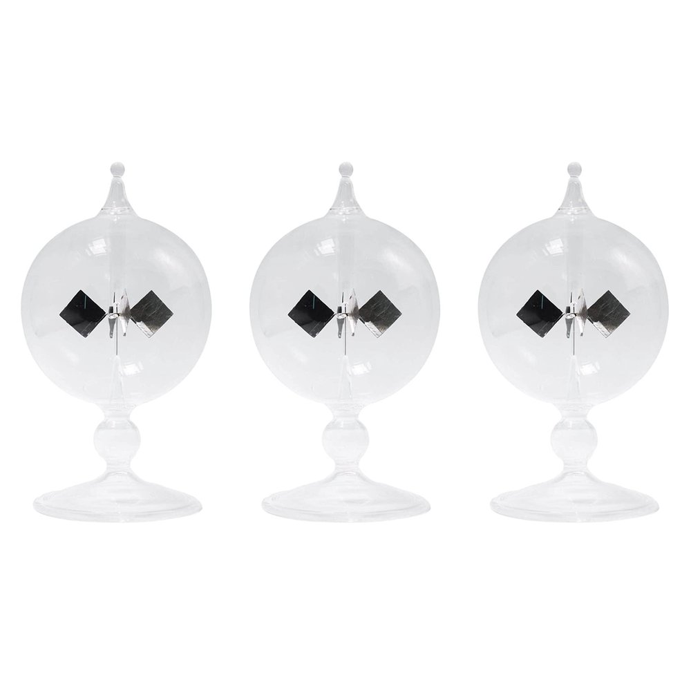 Viodmss 3X Clear Solar Power Radiometer Sun Light Vanes Glass Radiometer Science Educational Light Mill