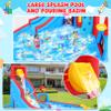 AKEYDIY Bounce House Water Slide Park for Kids 3-10 Backyard, Water Slide W/ 470W Blower, Water Bounce House W/Pool, Long Slide, Pool, Climbing Wall, Tunnel, Pouring Basin, Hoop, Water Cannon view 2