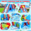 AKEYDIY Bounce House Water Slide Park for Kids 3-10 Backyard, Water Slide W/ 470W Blower, Water Bounce House W/Pool, Long Slide, Pool, Climbing Wall, Tunnel, Pouring Basin, Hoop, Water Cannon view 3