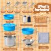 Veitch fairytales Kids Play Kitchen Toy Accessories Set Toddler Cooking Playset Colorful Stainless Steel Pots and Pans Birthday Gifts for 3+ Girls Boys (New Blue) view 2