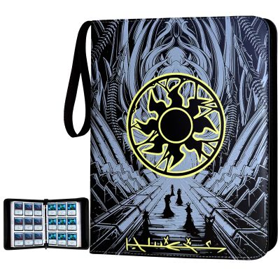 MTGPRO 9 Pocket Card Binder, 720 Double Sided Pocket Trading Card Binder, Premium PU Card Collector Album,Card Folder for MTG/YGO/PTCG/Game Cards(Yellow)