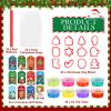 Blosssound Christmas Clay Sets Pcs Christmas Party Favors with Pcs Xmas Clays Molds DIY Holiday Clay Craft Kit for Classroom Gifts Treat Bags Stuffers Supplies(Green, Modern) view 2
