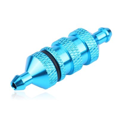 equlup RC Oil Fuel Filter, HSP Alloy Aluminum Oil Nitro Fuel Filter Accessory Replacement Outdoor Exterior Spare Part for 1/8 1/10 Scale RC Model Car (Blue)
