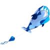 3D Kite Large Blue Dolphin Beach Kites with Huge Frameless Soft Parafoil Gift for Kids Family (Blue and White view 4