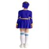 Aislor Kids Girls Halloween Cosplay Party Cheer Leader Costume Long Sleeve Cheerleading Uniform Dance Dress Dancewear Blue 10 Years view 2