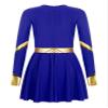 Aislor Kids Girls Halloween Cosplay Party Cheer Leader Costume Long Sleeve Cheerleading Uniform Dance Dress Dancewear Blue 10 Years view 4