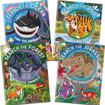 Elfew 4 Pack Puzzle Book for Kids Ages 4-8 8-12,Search and Find Brain Games Activity Book for Kids,Kids Games for Car Game Road Trip Airplane Activities