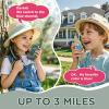 Walkie Talkies for Kids,5 Colourful Channels 2 Way Radio,Compass Flashlight and Magnifying Glass,3 Miles Long Range for Adventure Game,Outside, Camping, Hiking,Toys for 3-12 Year Old Boys Girls view 4