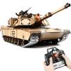 Supdex 1/16 RC Tank, Heng Long US M1A2 Abrams Army Toy with Smoke, Sound and Lights, Remote Control Tank That Shoots with Upgraded Metal Tracks, Idler and Sprocket Wheel, Steel Gearbox, Batteries*2 view 1