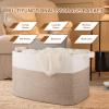 OIASKET XXXL Supre Large Blanket Basket for Clothes, Towels, Pillows, 108L Cotton Rope Storage Basket for Living Room, Woven Toy Storage for Kids, 25" x 16" x 16", Brown and White view 3