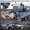 Supdex 1/16 RC Tank, Heng Long Metal Tiger I Army Toy with Smoke, Sound and Lights, Remote Control Tank That Shoots with Upgraded Metal Tracks, Idler and Sprocket Wheel, Steel Gearbox, Batteries*2 view 3