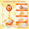 Jollybaby Plush Talking Singing Dancing Musical Strawberry Duck Toy for Toddlers 1-3 Just Like Cactus Toy, Music Mimicking Interactive Toys for Crawling Kids, Sensory Gift for Baby 0-6-12 Month view 4