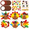 24Sets Thanksgiving Turkey Door Sign Art Sets DIY Fall Thanksgiving Turkey Paper Craft Kits Make Your Own Turkey Door Hanging Sign for Festive Fall Autumn Thanksgiving Party Decors Activities view 1