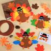 24Sets Thanksgiving Turkey Door Sign Art Sets DIY Fall Thanksgiving Turkey Paper Craft Kits Make Your Own Turkey Door Hanging Sign for Festive Fall Autumn Thanksgiving Party Decors Activities view 3