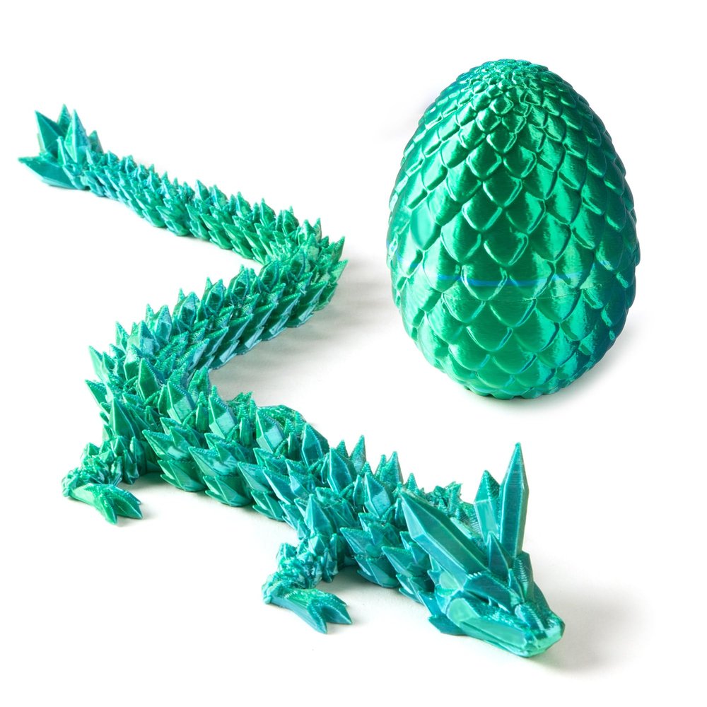 5" 3D Printed Dragon Eggs, Mystery Crystal Dragon Egg with Articulated Dragon Inside, Unique Easter Basket Stuffers & Fantasy Tabletop Decor, Fidget Toys for Kids, Collectors & Teen Boys