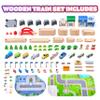 172Pcs Wooden Train Set for Toddlers, Wooden Train Track - Expandable and Changeable, Safe Educational Train Toys Gift for Boys & Girls Kids Ages 3-5 4-8, Compatible with All Major Brands view 2
