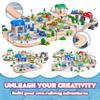 172Pcs Wooden Train Set for Toddlers, Wooden Train Track - Expandable and Changeable, Safe Educational Train Toys Gift for Boys & Girls Kids Ages 3-5 4-8, Compatible with All Major Brands view 3