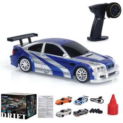Actualia 1/43 Scale RC Mini Drift Car with Lights Kit, 2.4G Electric 4WD RC Racing Vehicle Remote Control High-Speed Car for Boys Adults - RTR Version