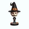 Halloween Bobble Head Skeleton in Suit with Witch Hat and Pumpkin 6inches Toy for Private Collectibles Sculpture Handmade Clay Figurine view 4