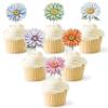 18pcs Daisy Cupcake Toppers Glitter Daisy Cake Decorations Daisy Flower Theme BaBy Shower Kids Birthday Party Supplies view 1