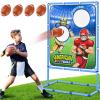 Polkoliye Football Toss Game with 4 Inflatable Balls, Indoor/Outdoor Football Throwing Target Toy for Kids Ages 4-7 8-12- Perfect Christmas Birthday Gifts for 4 5 6 7 8 9 10 11 12 Year Old Boys Girls view 1